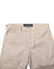 Jacob Cohen Beige Mid Waist Skinny Fit Denim Trouser Jeans