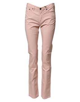 Ballantyne Light Pink Cotton Mid Waist Skinny Fit Denim Jeans