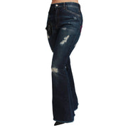 Dolce & Gabbana Blue Cotton Flared Jeans