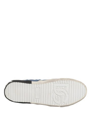 Dolce & Gabbana Blue Distressed Denim Low Top Sneakers Shoes