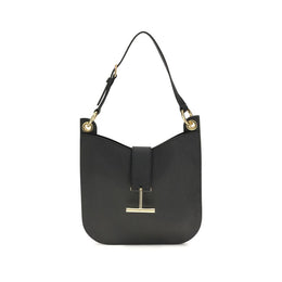 Tom Ford Black Calf Leather Bos Taurus Shoulder Bag