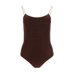 Oséree Brown Metal One-Piece Swimsuit