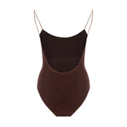 Oséree Brown Metal One-Piece Swimsuit