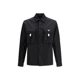Prada Black Recycled Polyamide Jackets And Coat