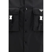 Prada Black Recycled Polyamide Jackets And Coat