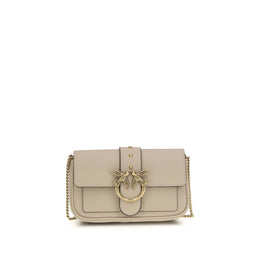 PINKO Beige Calf Leather Bos Taurus Shoulder Bag
