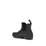Hunter Black Rubber Ankle Boots