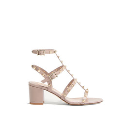 Valentino Garavani Beige Calfskin Strap-On Sandals
