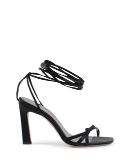 Dee Ocleppo Black Satin Strap-On Sandals