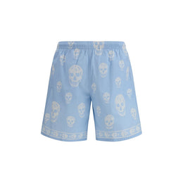 Alexander McQueen Light Blue Polyamide Bermuda Shorts