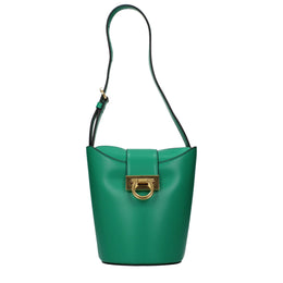 Salvatore Ferragamo Green Leather Shoulder Bag