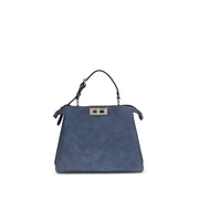 Fendi Blue Calf Leather Bos Taurus Handbag