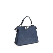 Fendi Blue Calf Leather Bos Taurus Handbag