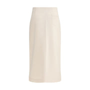 Fabiana Filippi Cream Modal Midi Skirt