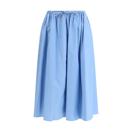 Marni Light Blue Cotton Midi Skirt