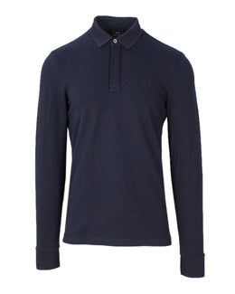 Armani Exchange Blue Cotton Polo Shirt