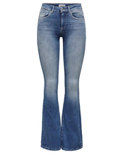 Only Blue Cotton Flared Jeans