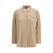 Fabiana Filippi Beige Fleece Wool Dress Shirt