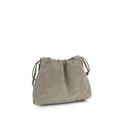 Brunello Cucinelli Gray Calf Leather Bos Taurus Clutch Bag