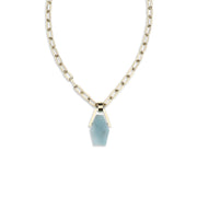 La Double J Light Blue Brass Necklace