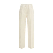 Fabiana Filippi Cream Cotton Casual Pants