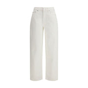 Loulou De Saison Cream Cotton Straight-Leg Jeans