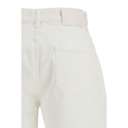 Loulou De Saison Cream Cotton Straight-Leg Jeans