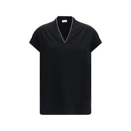 Brunello Cucinelli Black Cotton T-Shirt