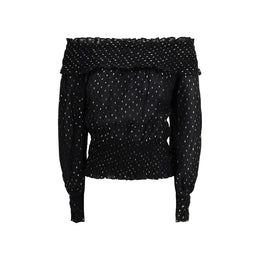 Self-Portrait Black Viscose Top