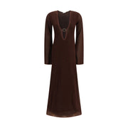 Oséree Brown Polyamide Casual Dress