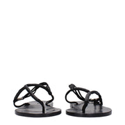 Isabel Marant Black Leather Flip-Flop Sandals
