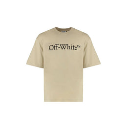 Off-White Beige Cotton T-Shirt