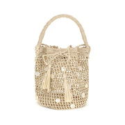 Alanui Beige Raffia Backet Bag