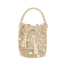 Alanui Beige Raffia Backet Bag
