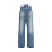 MM6 Light Blue Cotton Straight-Leg Jeans