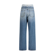 MM6 Light Blue Cotton Straight-Leg Jeans
