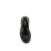 Gucci Black Calf Leather Bos Taurus Slip-On Loafers