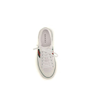 Gucci White Cotton Low Top Sneakers