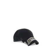 Balenciaga Black Cotton Cap (Baseball Hat)