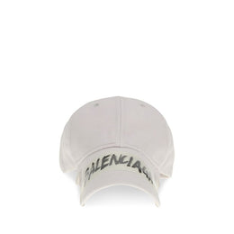 Balenciaga White Cotton Cap (Baseball Hat)