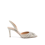 Aquazzura Silver Fabric High Heel Pumps
