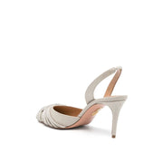 Aquazzura Silver Fabric High Heel Pumps