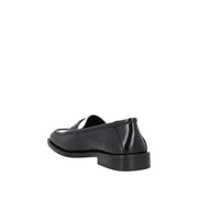 The Attico Black Leather Slip-On Loafers