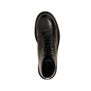 Dolce & Gabbana Black Calfskin Lace-Up Boots