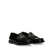 Dolce & Gabbana Black Calfskin Slip-On Loafers