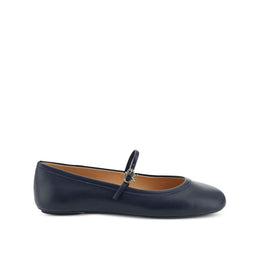 Gianvito Rossi Blue Fabric Ballet Flats
