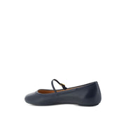 Gianvito Rossi Blue Fabric Ballet Flats