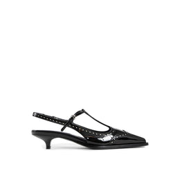 Miu Miu Black Calfskin Mid Heel Pumps