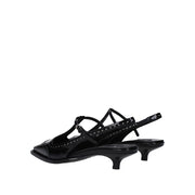 Miu Miu Black Calfskin Mid Heel Pumps