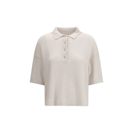 Allude Cream Cashmere Polo Shirt